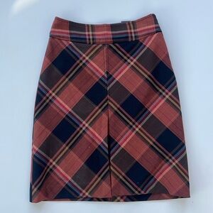 LIMITED Orange Black Fall Autumn Winter Plaid A-line Skirt Size 2, New with Tags